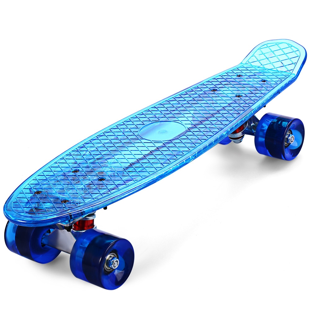 CL-402 Vier Wielen Skateboard Transparant LED Ocean Stijl Skateboard Compleet 22 Inch Retro Cruiser Longboard