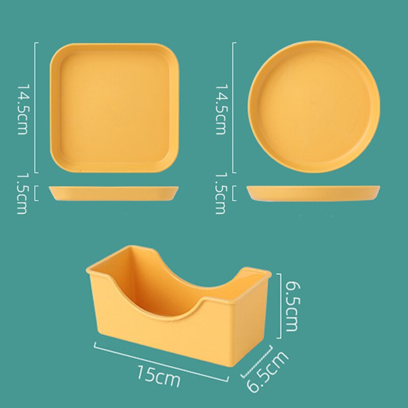 Modern Plastic Plates Cake Tray Round Shape Square Bread Pan Toast Bread Dessert Container Side Dish Non-Stick Baking Tools