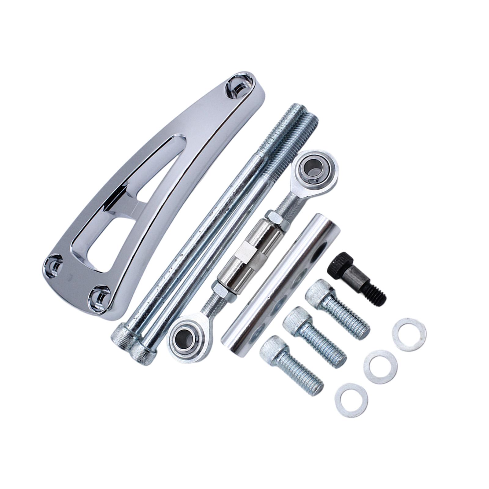 Alternator Bracket Kit with Long Water Pump Replacement Accessories Chrome Automotive Car for Chevy Engine Hz-6423-C