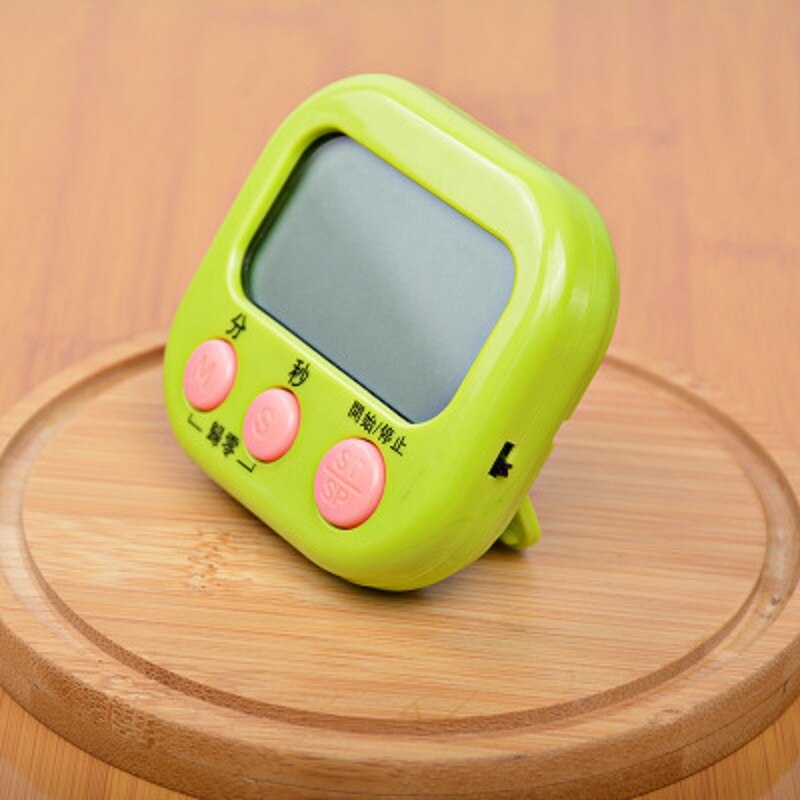 Super Thin LCD Digital Screen Kitchen Timer Square Cooking Count Up Countdown Alarm Sleep Stopwatch Temporizador Clock: Green 1