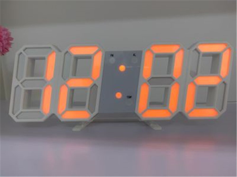 3D Led Digital Uhren Alarm Desktop Multifunktions Kalender Elektronische Tisch Uhr Schreibtisch Uhr Wand Büro Wohnzimmer Wohnkultur: White 004