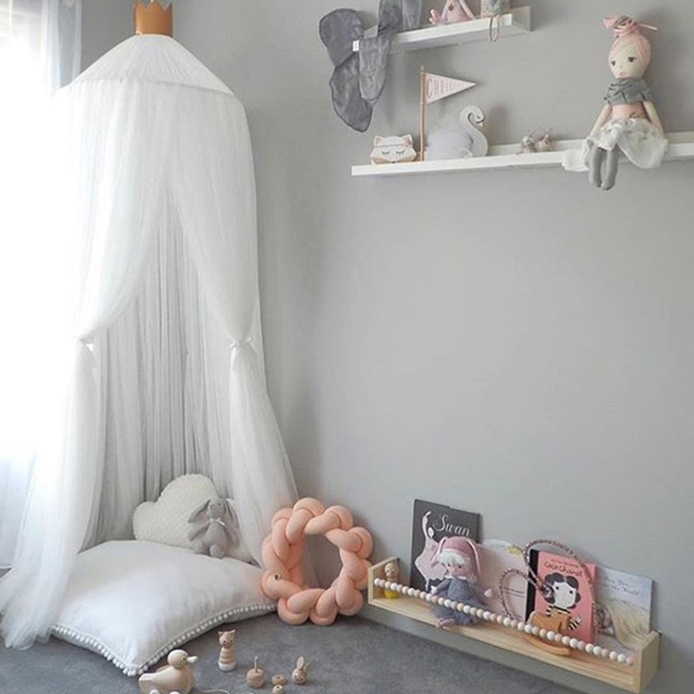 Moustiquaire ronde d'été pour lit d'enfants | Couverture de lit en forme de moustiquaire, couverture de lit, auvent, pour enfants, pépinière
