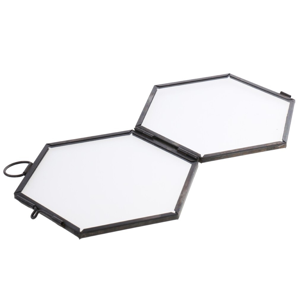 Cadre Photo mur verre forme hexagone pour affichage Photo peinture journal broderie fleur sec