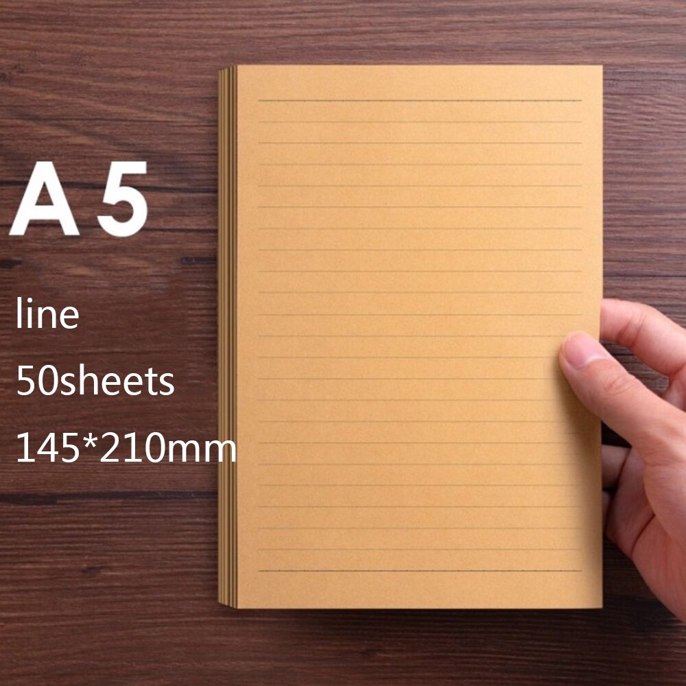 50 sheets A4/B5/A5 Vintage Kraft paper Writing Letter Stationery Romantic Note craft Paper painting packaging paper: B