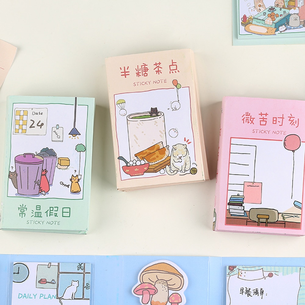 260 Vellen Multi-Fold Sticky Notes Mooie Cartoon Memo Note Dagelijkse Plan Te Doen Lijst Notepad Makkelijk Te Plakken voor Thuis Kantoor School