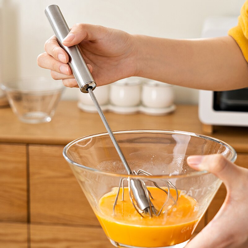 Licuadora semiautomática de café y bebidas lácteas, 1 unidad, batidor de huevos, espuma para el manejo de la licuadora, herramienta práctica de cocina