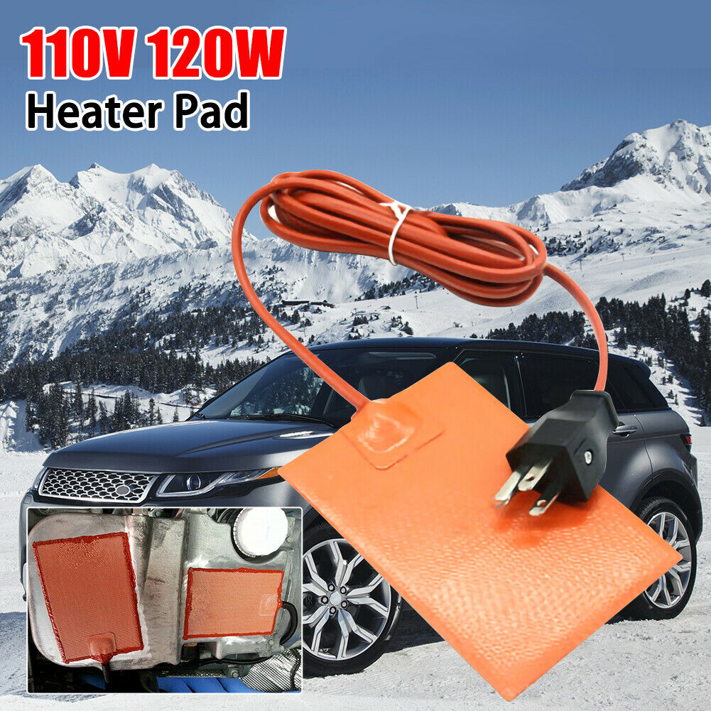 Almohadilla de calefacción de silicona para tanque hidráulico, almohadilla de aceite con enchufe, 110V, 120W, 250W, 330W: 11x9cm 120W