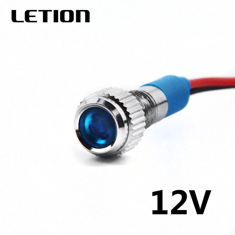 5Stck 6mm Wasserdichte LED Metall Anzeige Pilot Licht Signal Lampe 12V 24V 220V Maschine Auto Stiefel Arbeits PC Energie: 12V Blau