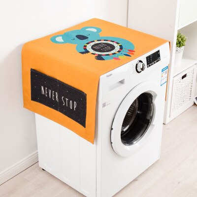 Cartoon full-automatic washing machine dust cover cotton fabric antifouling sunscreen single door refrigerator cover cloth