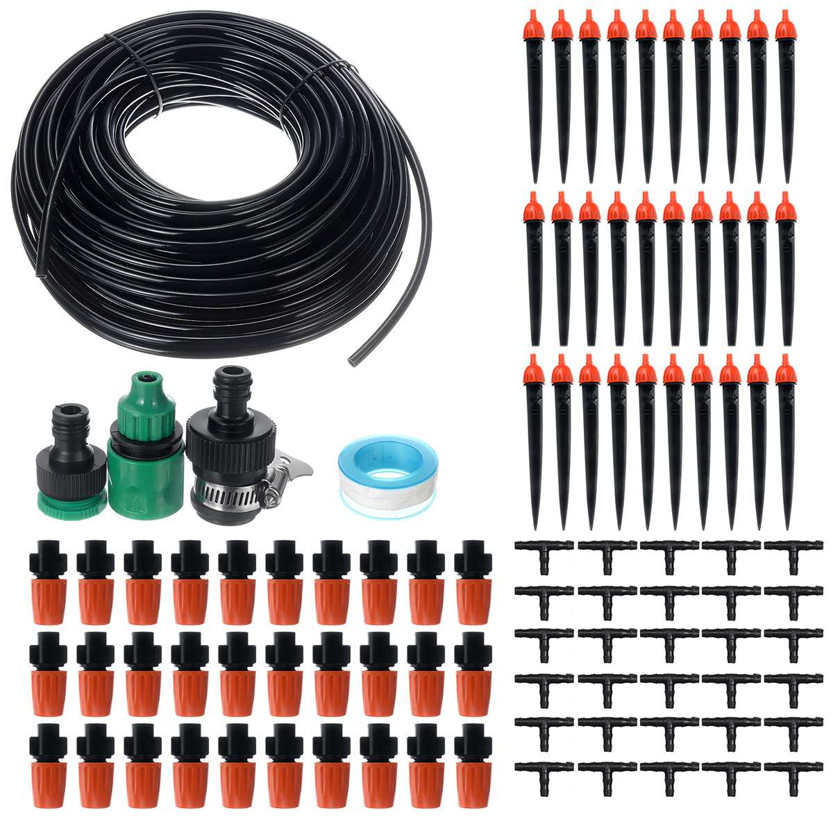 5/15/25m Automatic Watering Timer Irrigation System Greenhouse Plant Kit for Flowers Plants Bonsai Intelligent Care Watering Kit: 25m 30Dripper