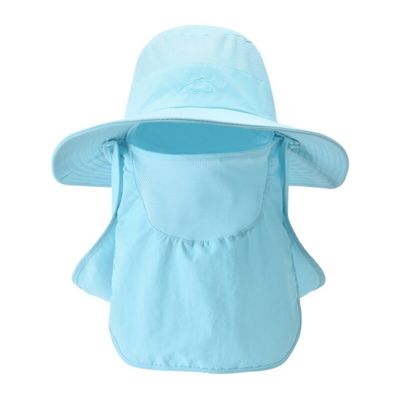 Summer Quick-drying Boonie Men Women Hat Outdoor Face Mask Wide Brim Bucket Hat Sun Protection Cap: L
