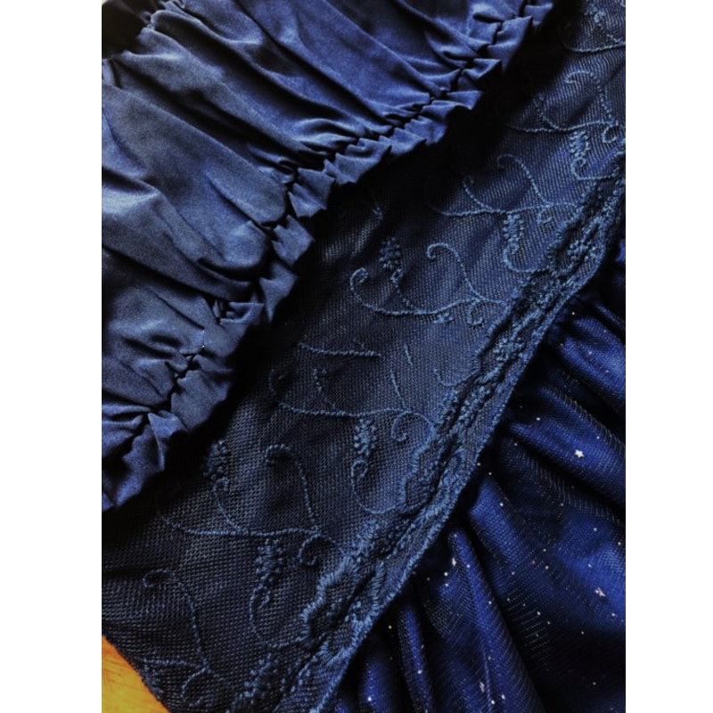 Lolita robe robe japonaise Kawaii femmes ciel étoilé dégradé bleu jarretelle en mousseline de soie robe de fée fille printemps doux Lolita SL2927