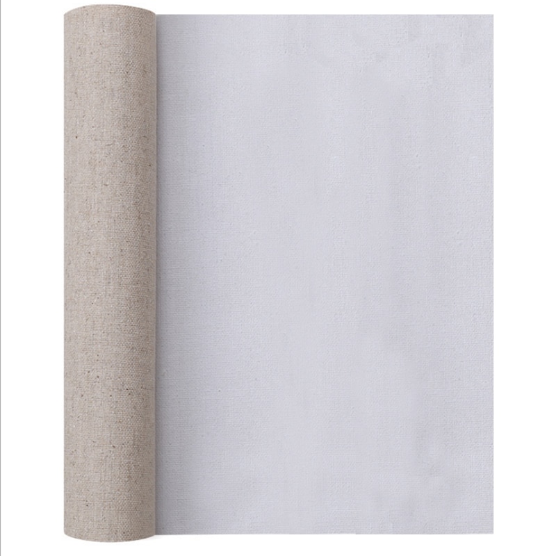 Linnen Blend Primed Leeg Canvas Voor Schilderen Laag Olieverf Doek 1M Een Roll ,28/38/48/58 Breedte