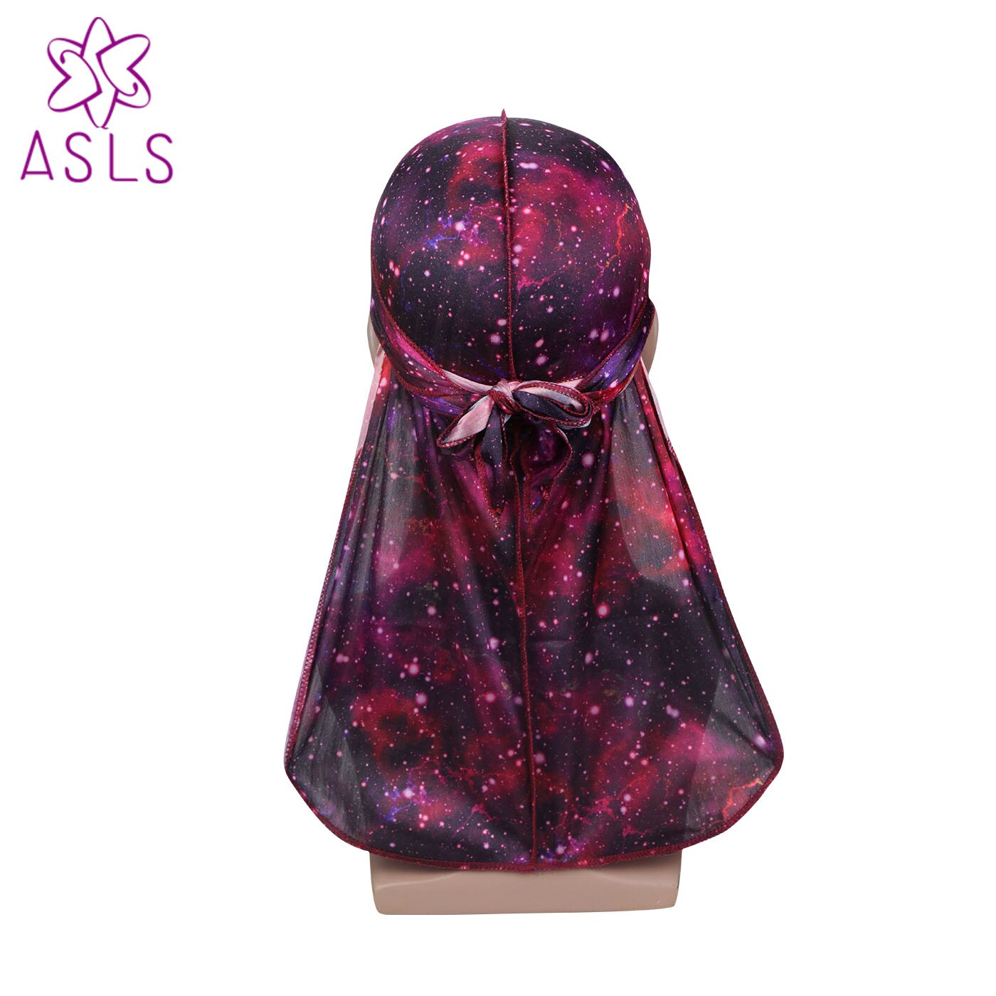 Nueva galaxia galáctica estrellas patrones sedoso Durag turbante sombrero pelucas Durags Doo trapo diadema motorista pirata sombrero accesorios para el cabello: B