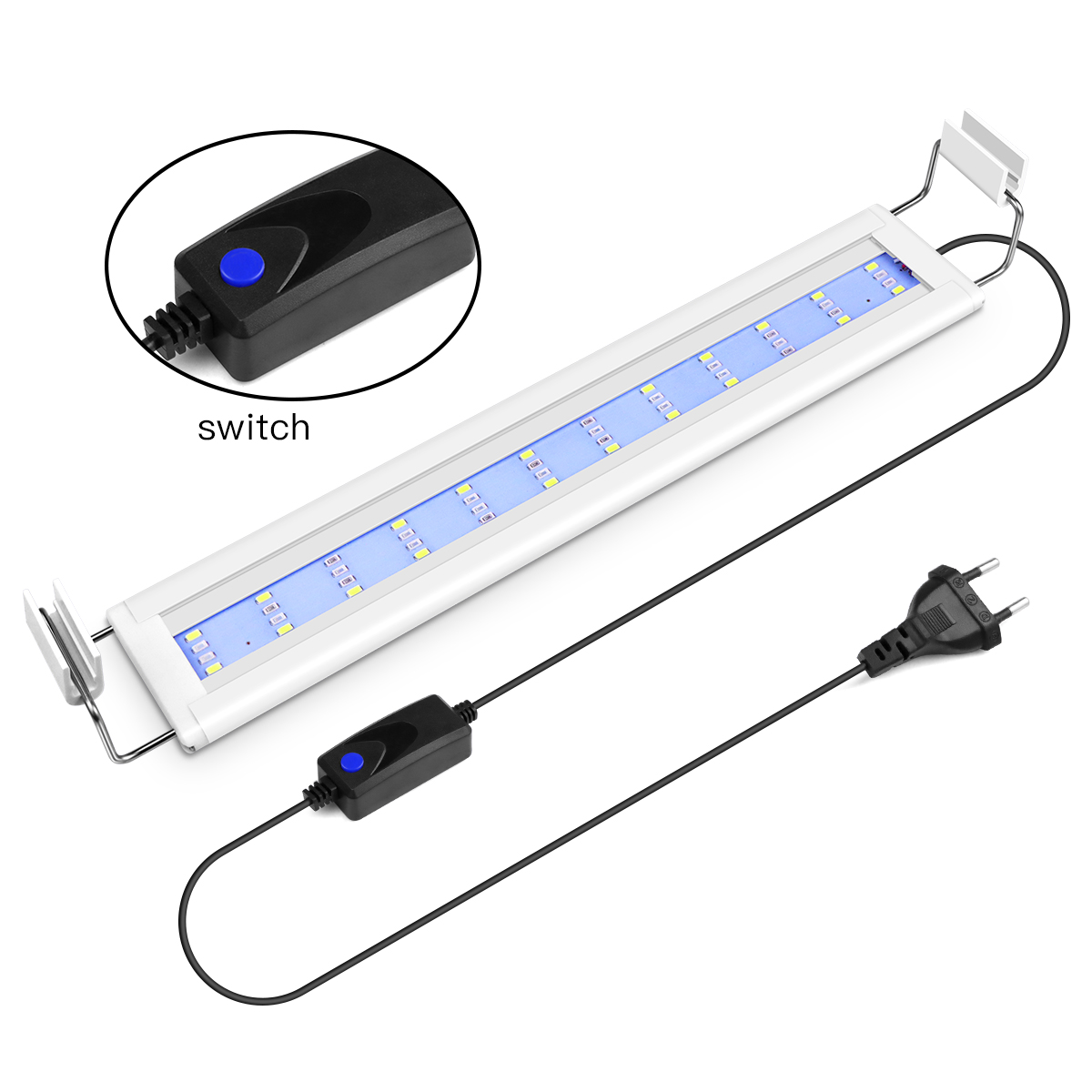 Aquarium LED Light Tube Lamp RGB Fish Tank Lights Indoor Full Spectrum Aquatic Plant Grow Lamp Decor with EU Power Plug 220V