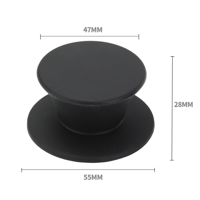 Topf Deckel Knopf Silikon Universal- Topf Deckel Abdeckung Ersatz Knopf Küche Glas Topf Kasserolle Wasserkocher Abdeckung halten Griff: Schwarz