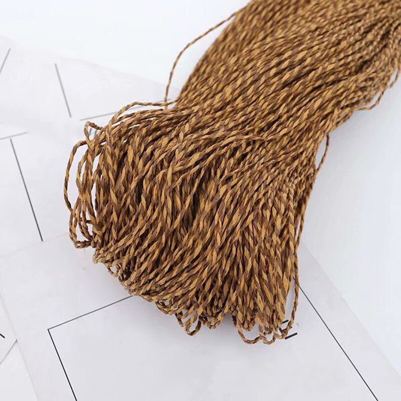 500g Solid Crochet Natural Paper Straw Threads Raffia Yarn Handcrafts DIY Knitting Hat Handbag Purse Basket Rattan Material: H
