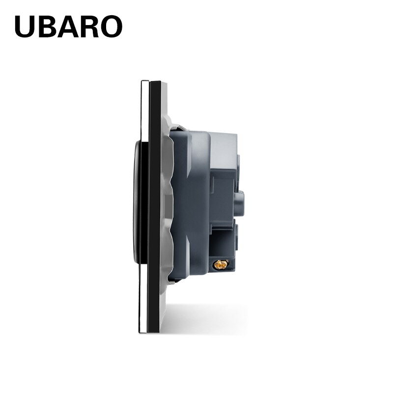UBARO-Panel de cristal de lujo, enchufe de pared oculto eléctrico, tipo AC100-250V, 86, 16A