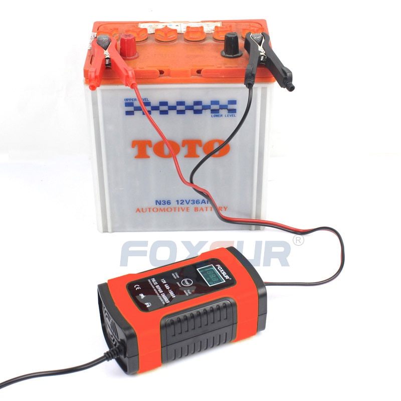 FOXSUR 12 v Automatische Smart Battery Charger Auto & Motorfiets Lader, 12AH 36Ah 45AH 60AH 100AH Pulse Reparatie Lader LCD Display