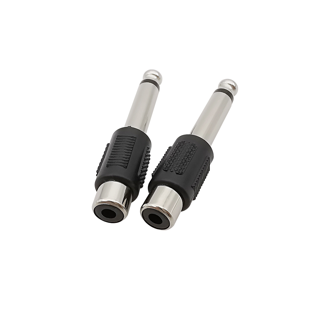 10Stck schnallen-buchse auf 6,35mm 1/4 zoll Mono Stecker Audio- Adapter Stecker für DIY Kopfhörer FM Mikrofon