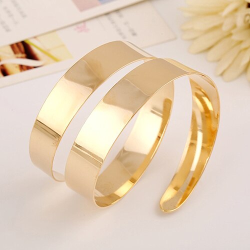 Women's Punk Simple Coiled Spiral Upper Arm Cuff Armlet Armband Bangle Bracelet