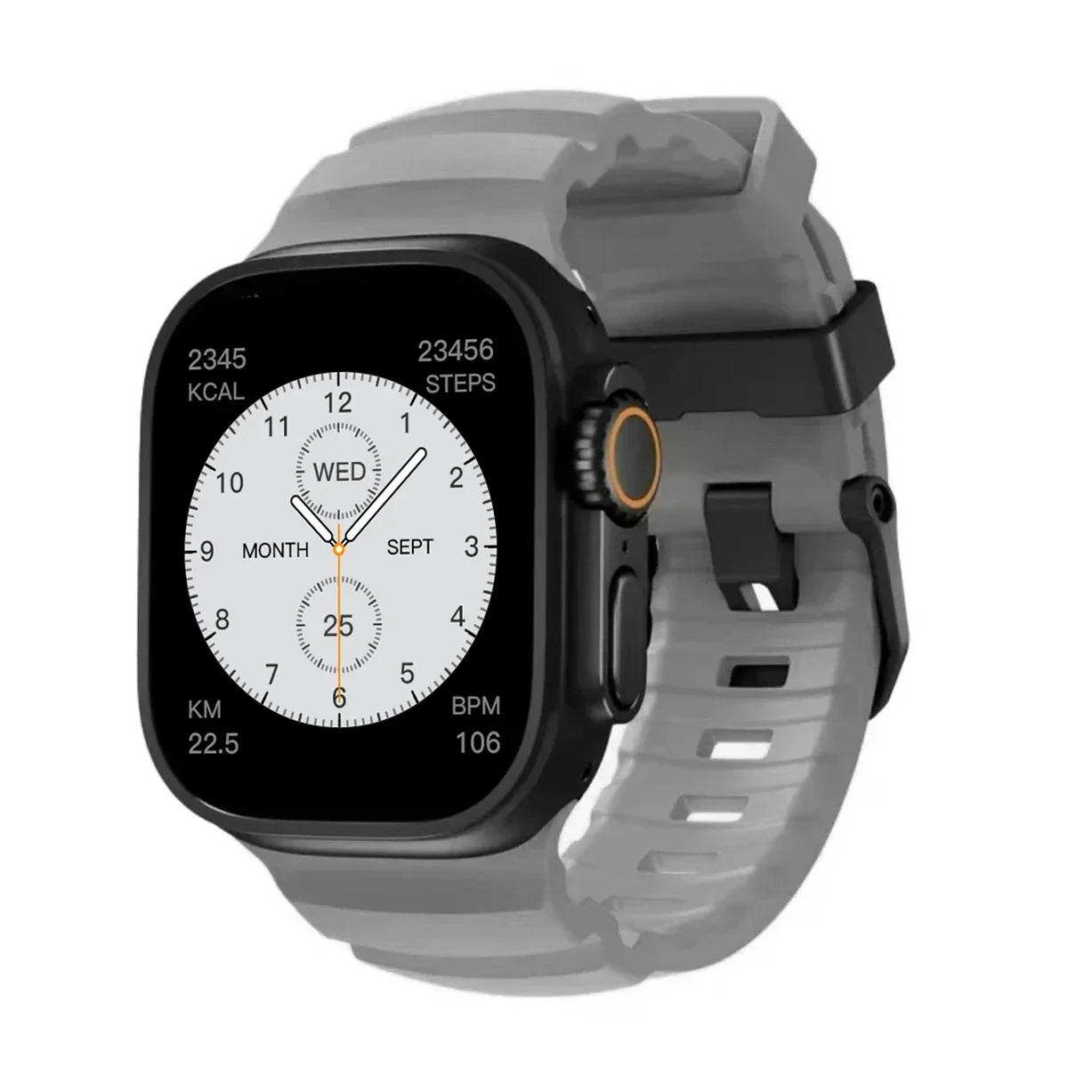 Correa deportiva de silicona para Apple Watch Ultra 2 10 9 8 7 6 SE 5 4, pulsera de Metal de titanio para iWatch 42mm 44mm 45mm 46mm 49mm: Blanco de la plata / 18 mm