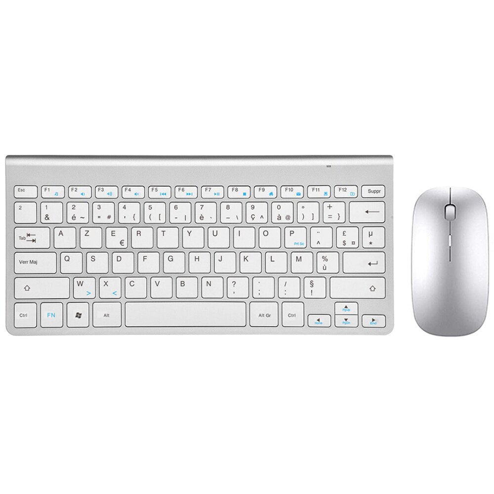 Francês azerty layout teclado sem fio mouse combo pequeno teclado portátil mouse sem fio para computador portátil desktop computador viagem de negócios: Default Title