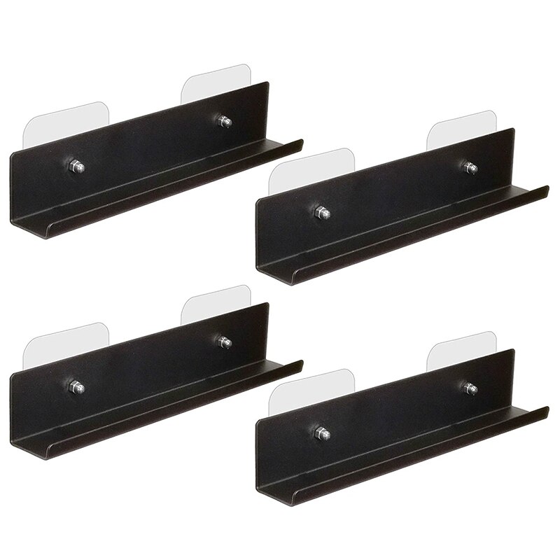 4 Pack Vinyl Record Display Shelf, Metal Frame Wall Mounted Holder Stand with Self Adhesive for Record Album, azine