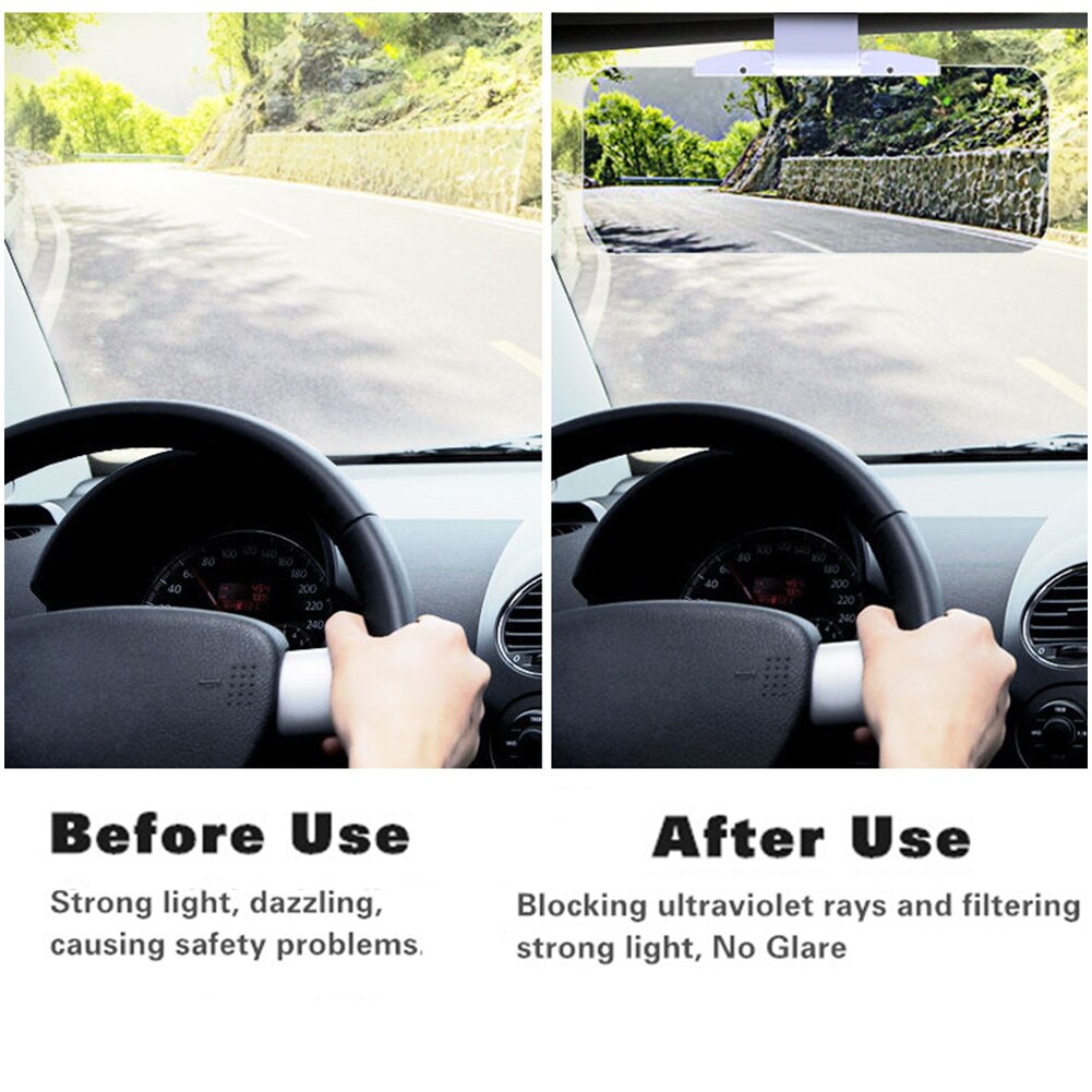 Day Night Anti Glare Auto Car Flip Down Shield Sun Visor Vision Block View UV Fold Flip Dazzling Goggles Driving Mirror