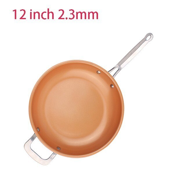8/10/12 Inch Non-stick Koekenpan Koperen Koekenpan Met Keramische Coating Inductie Koken Koekenpan Oven Vaatwasser veilig Steelpan: 12 inches