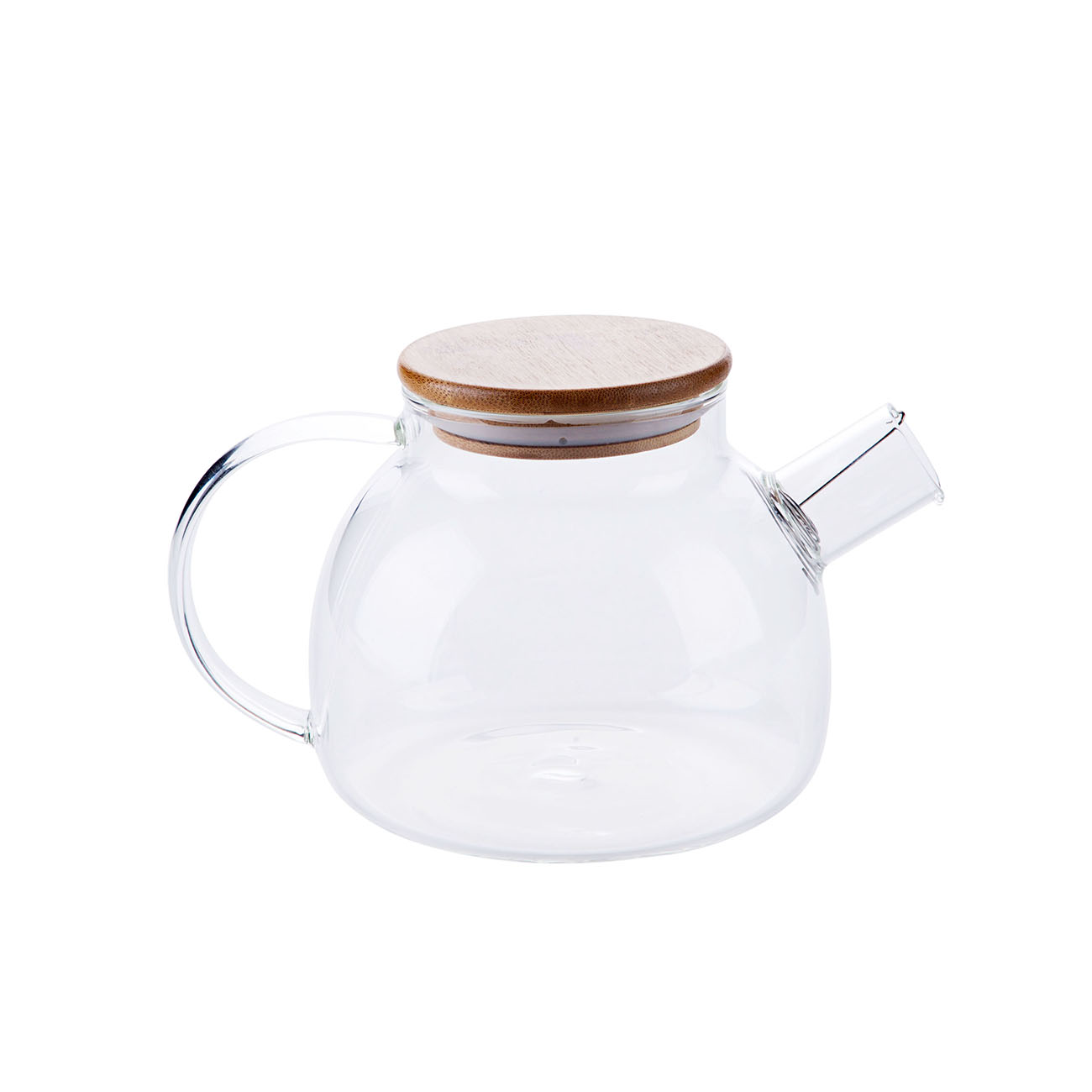 1L/1.8L Water Karaf Met Bamboe Deksel Glas Scented Thee Theepot Hittebestendig Verdikking Zwarte Thee Waterkoker: 1000ml