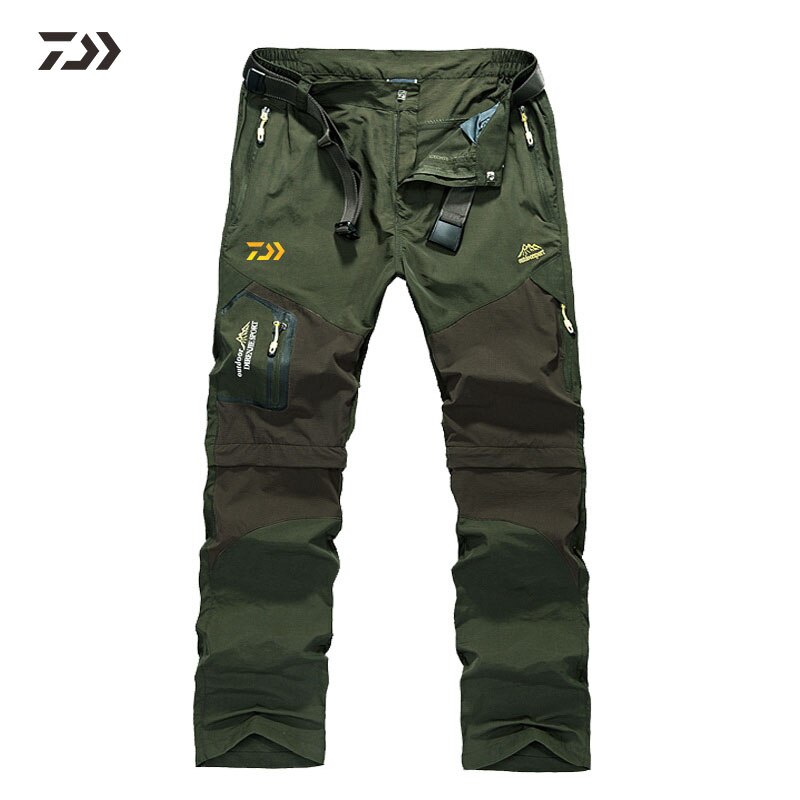 Daiwa Vissen Kleding Herfst Dunne Sneldrogend Joggingbroek Voor Vissen Effen Verwijderbare Outdoor Ademend Sport Vissen Kleren: green / 2XL