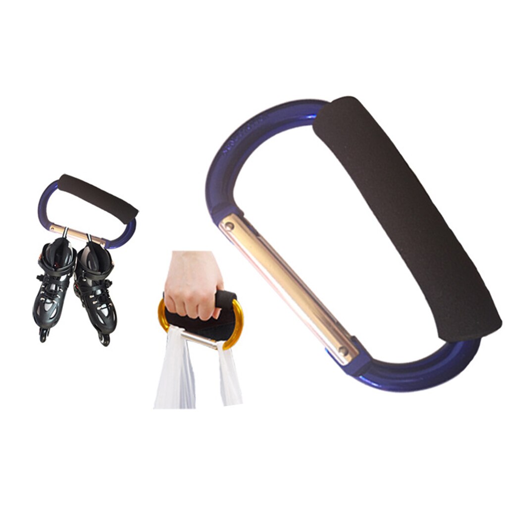 Ultra Big Size Carabiner Large D Button Sponge Handle Buckle D-Ring Shape Aluminum Alloy Sponge Shopping Hook Random Color