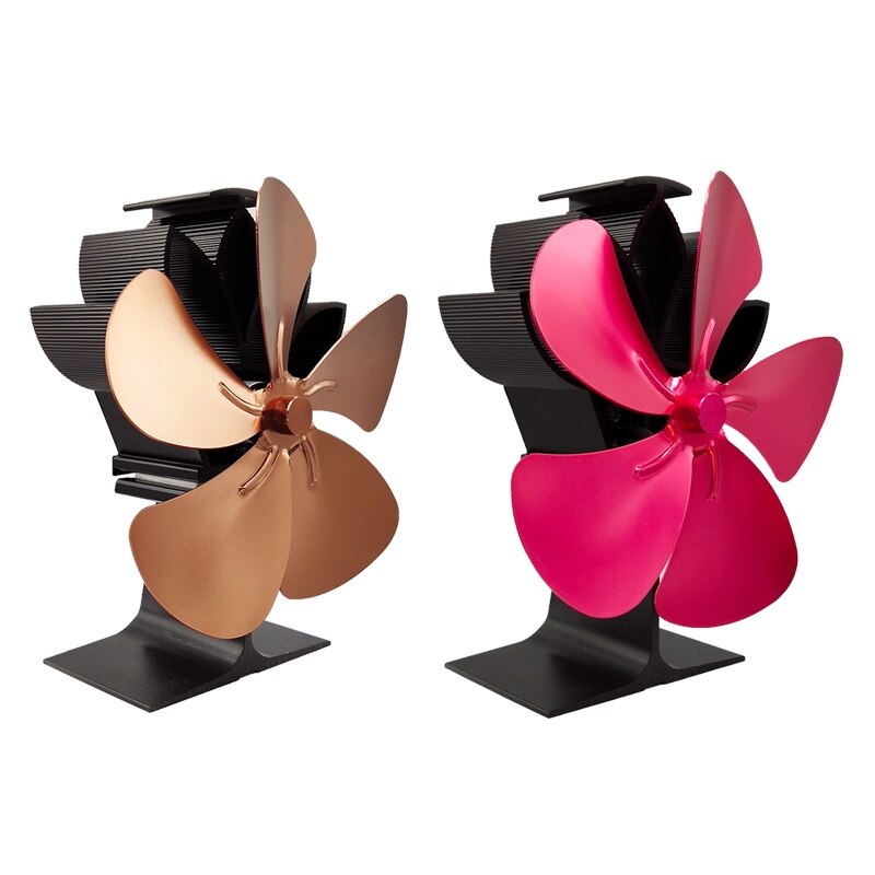 Wood Stove Fan 5-Blade - Heat Powered Log Burner Increases 80% More Warm Air Than 2 Blade Eco-Friendly with Stove Thermometer