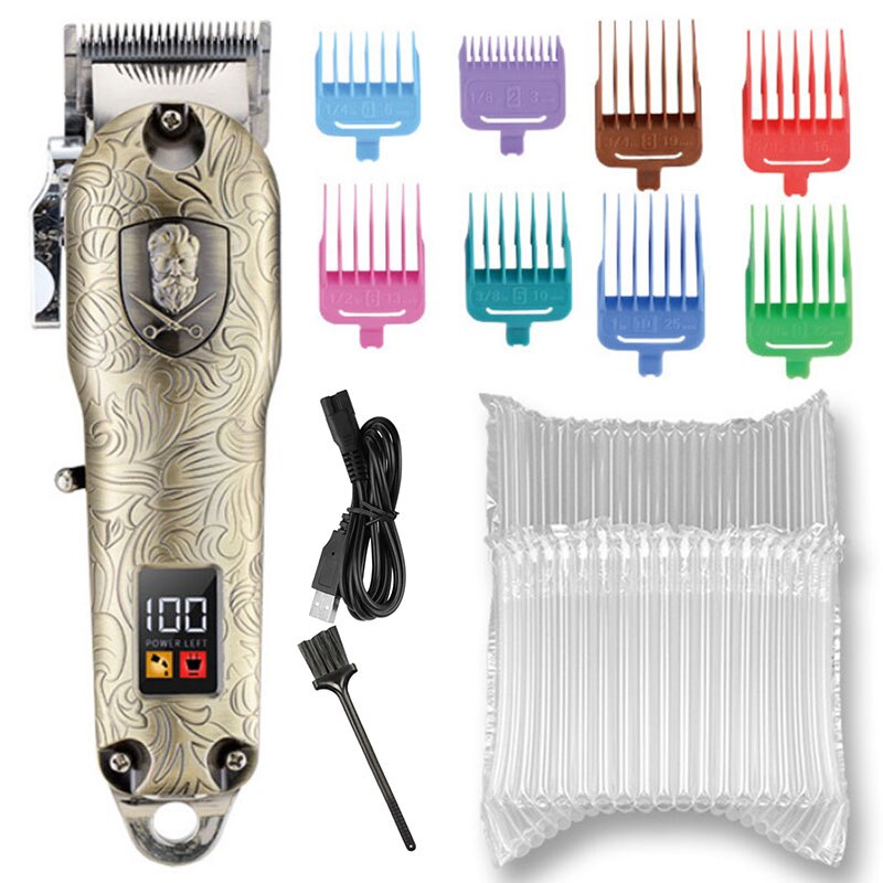Cortadora de pelo eléctrica para hombre, máquina con motor pivotante ajustable, inalámbrica, con cable, para barbería: with bubble