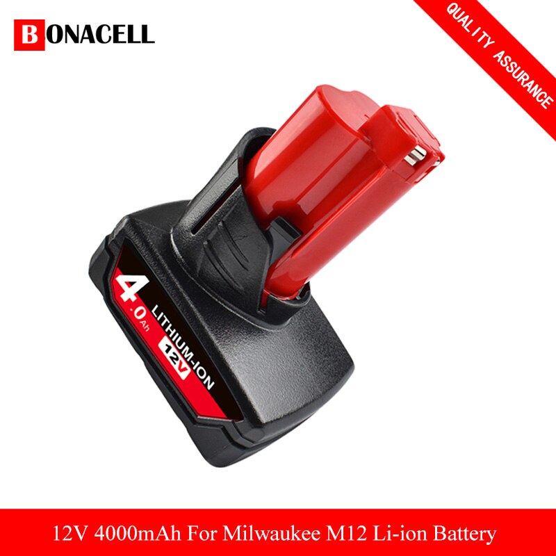 12v 6.0ah milwaukee-yhteensopiva litiumioniakku  m12 xc 48-11-2420 48-11-2450 48-11-2460 48-11-2411 akkutyökalut  l50: 1 kpl 4.0ah