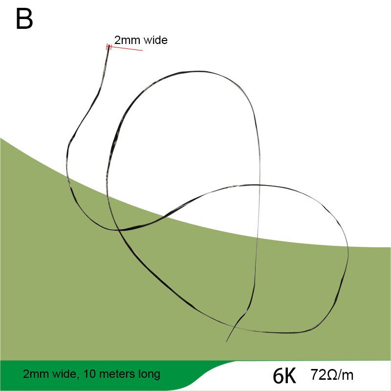 Carbon Fiber Wire High Temperature Resistance Conductive And Tensile Resistance 3K6K12K24K Conductive Heating Wre: B2mm X10 meters