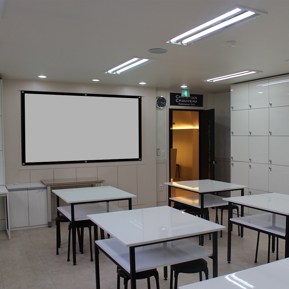 84 Inch 16:9 Portable Screen for Projector Plastic beamer Screen For Home theater Bar Disco Travel support LED DLP Projectors