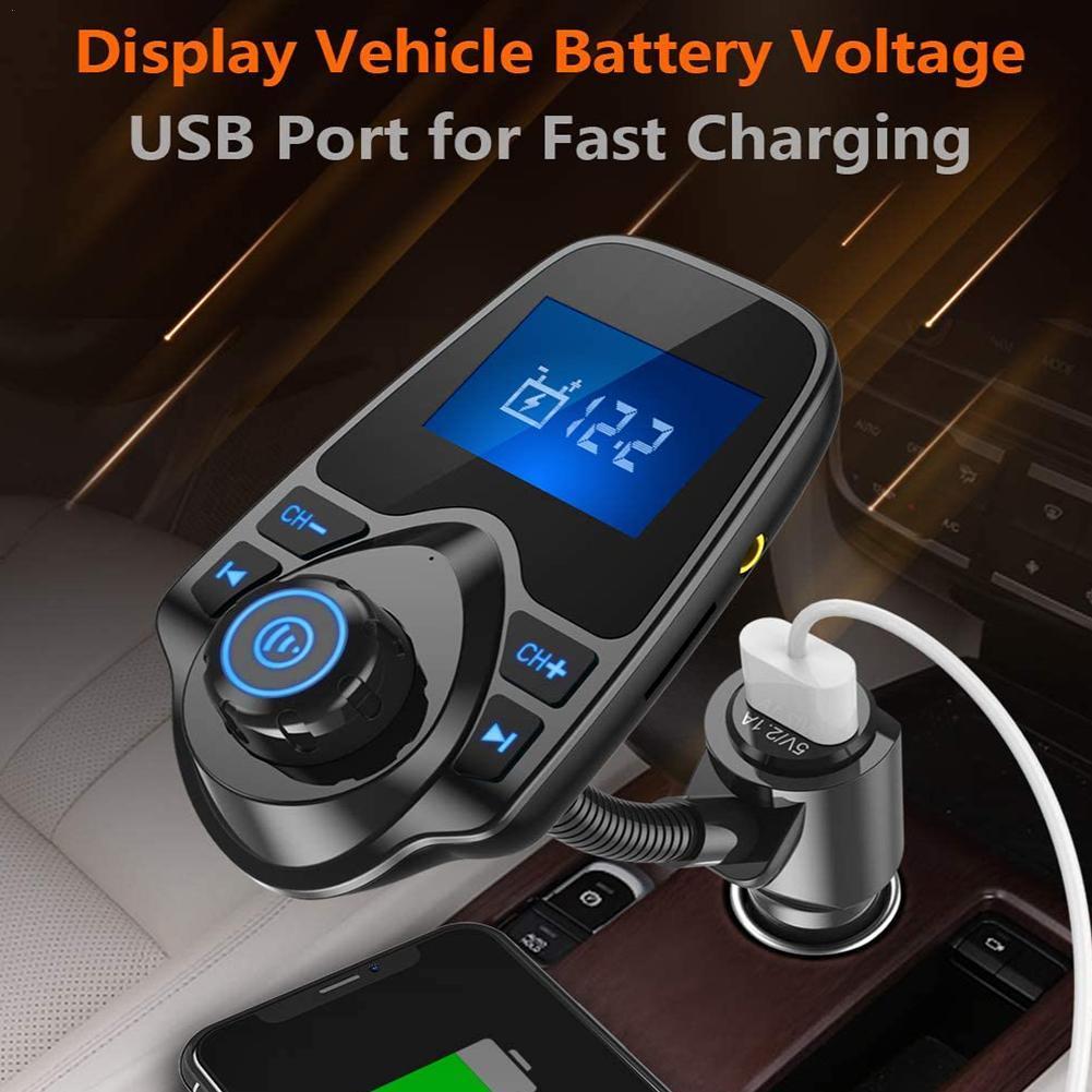 Wireless Car Bluetooth FM Transmitter Radio Adapter Kit Display Car W1.44-inch C8P0