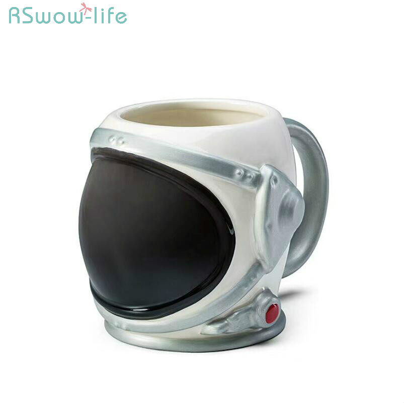 3d astronaut hjelm keramisk krus form vand kop kaffekop rejse krus håndtag underlig personlighed mælkekopper til dreng