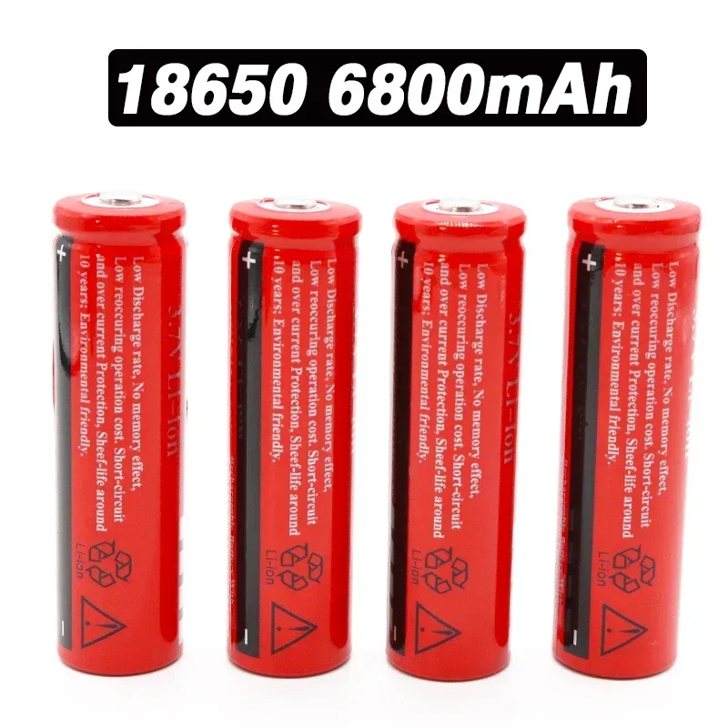 18650 recharable battery 3.7V 6800 mAh 18650 rechargeable lithium-ion battery 3.7V for LED flashlights