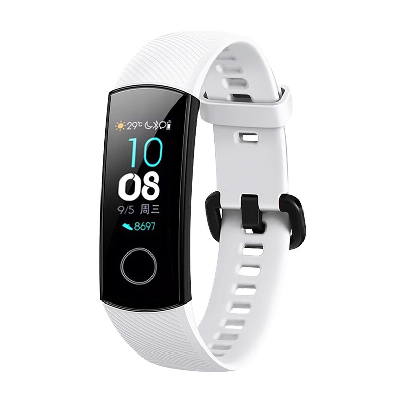 Til original huawei honor band 4 nfc smart watch armbånd silikone sport band til honor band 5 smart watch armbånd correa: Hvid