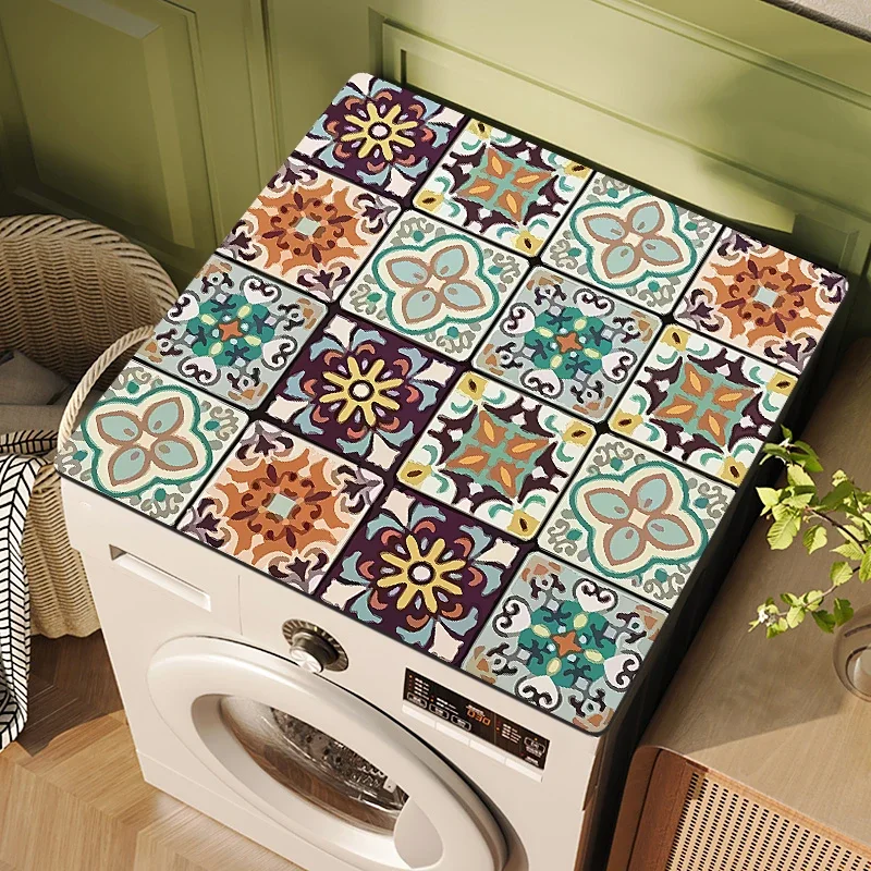 Alfombra de cocina, almohadilla de drenaje para cocina, lavadora, estera antipolvo, cubierta antipolvo para baño, alfombra superior para refrigerador, alfombrilla para mesita de noche: 1000mm x 1000mm / Blanco