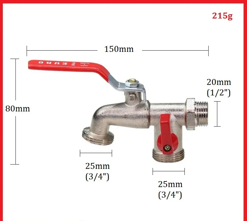 Garden Tools Brass Water Faucet 1/2" Outside & Inside Used Easy Turn On/Off Lever Handle Watering Supply Taps Ball Valve: Light Grey