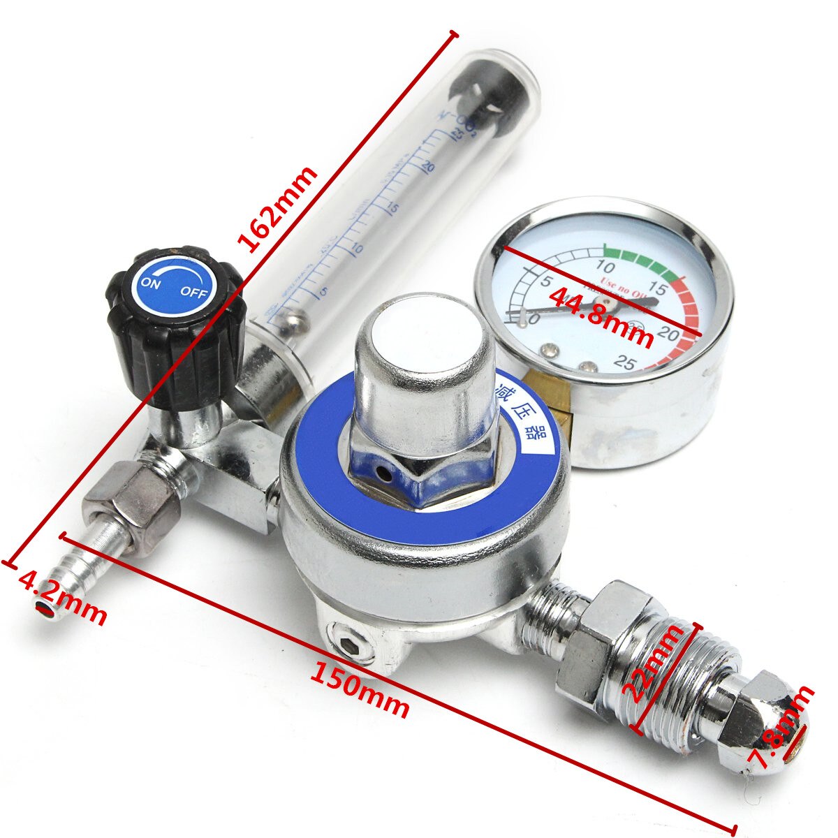 25MPa Argon CO2 Flow Meter G5/8-14 M12 Gas Regulator Welding Flowmeter Weld Gauge Pressure Reducer Argon Regulator