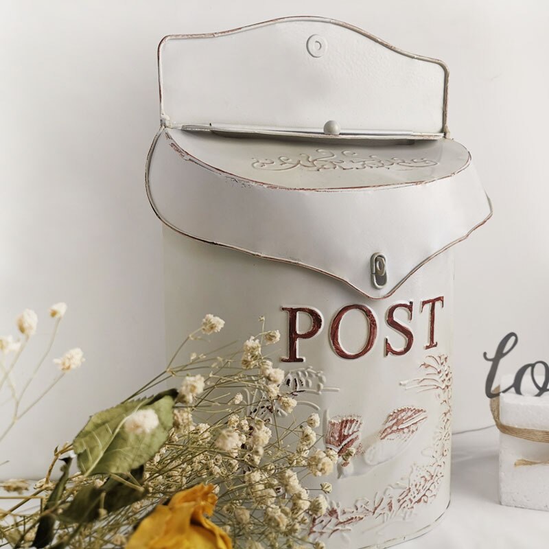 Pastoral Lockable Secure Iron Post Box Vintage Han... – Grandado