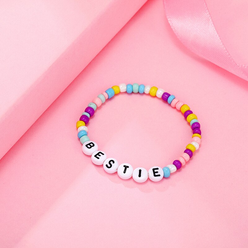 Nette knapp Perlen Armbinde für Baby Mädchen Mehrfarben Worte Perlen Armbinde Süssigkeit Farbe Süße freundlicher Armbinde freundlicher