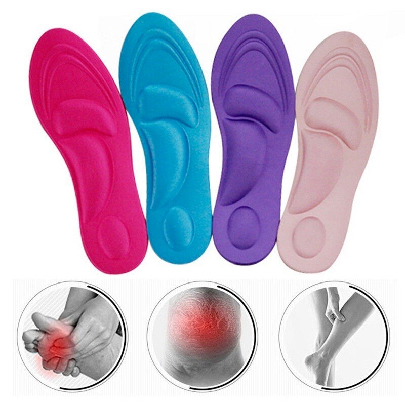 Plantilla para zapatos de espuma viscoelástica 4D, plantilla para fascitis Plantar, plantilla para zapatillas deportivas, plantillas acolchadas para hombre y mujer