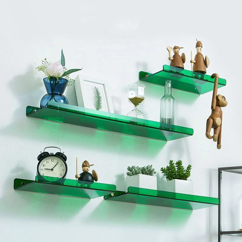 Estante de almacenamiento de acrílico montado en la pared para baño, organizador de cocina, estantes de exhibición, estante de pared decorativo sin perforaciones