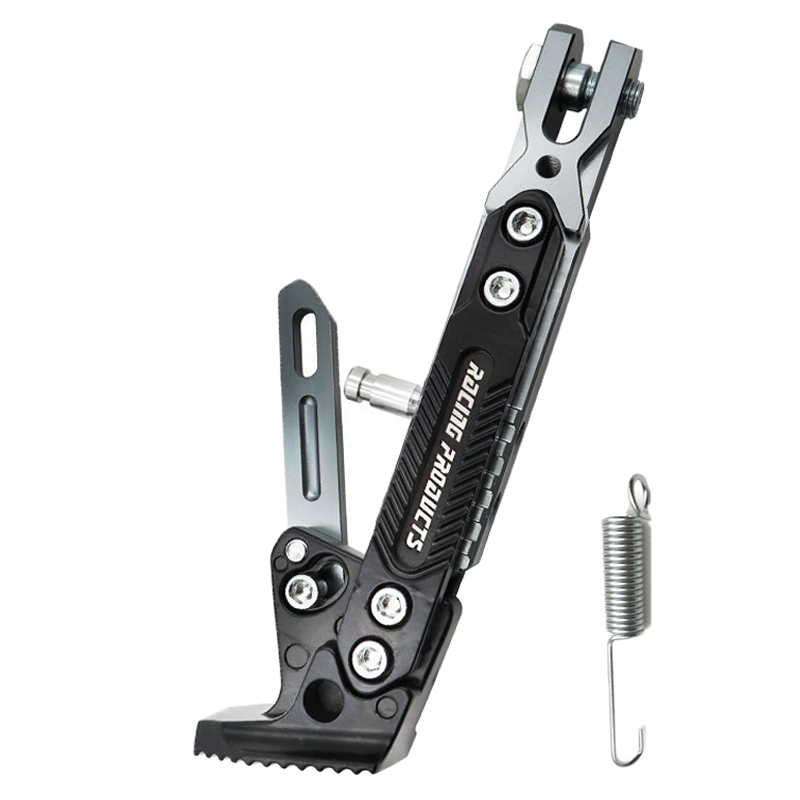 Cavalletto per parcheggio per moto CNC Staffa per piede in metallo regolabile per bicicletta per moto Accessori per supporto resistenti alla corrosione durevoli: Radura